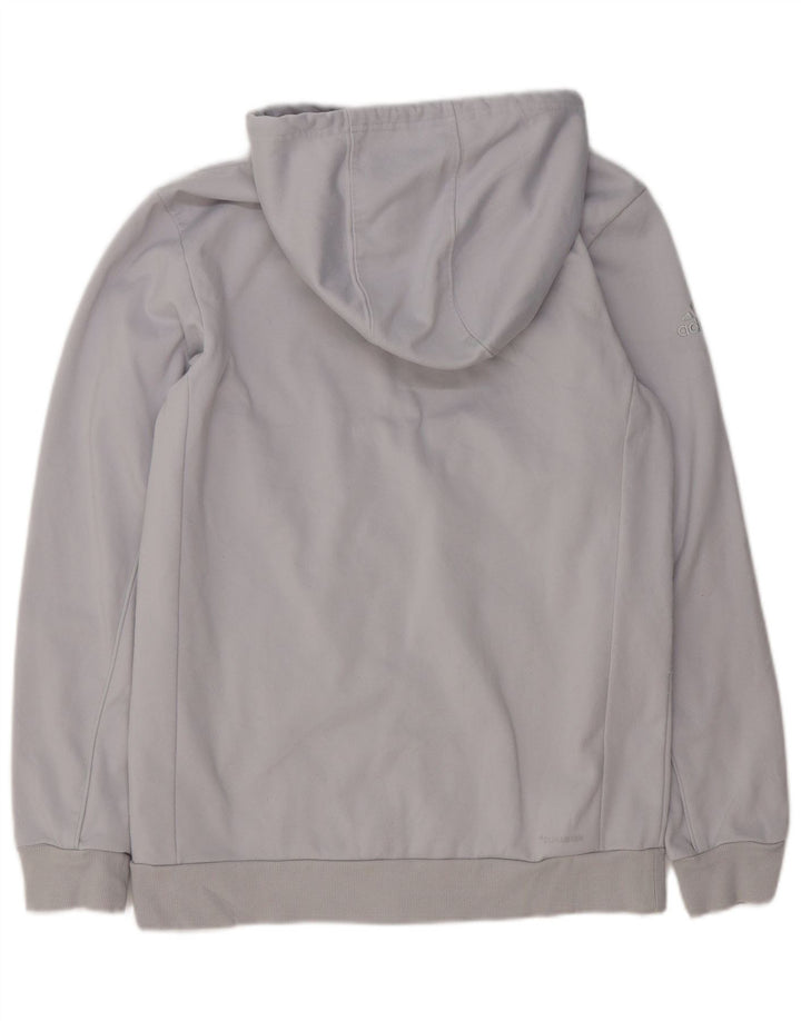 Adidas Mens Zip Hoodie Sweater Medium Grey Polyester