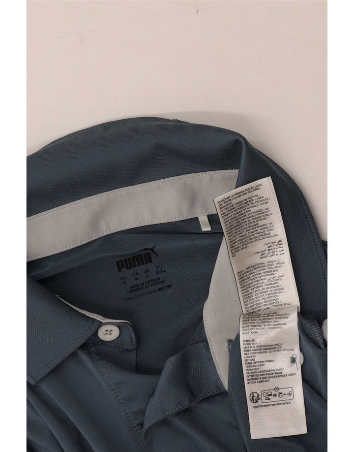 Puma Polo Homme Large Bleu Marine Colorblock Polyester