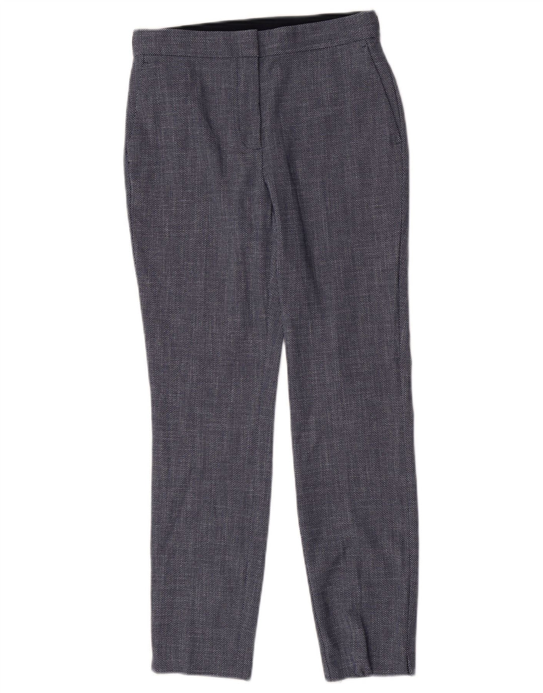 Zara Womens Slim Suit Trousers Small W26 L27 Navy Blue Geometric Polyester