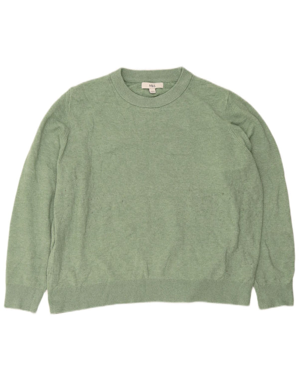 Marks & Spencer Dame Oversized Crew Neck sweater UK 16 Large Green