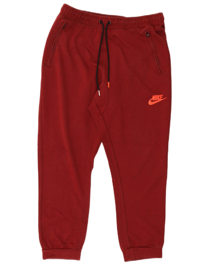 Nike Mens Tracksuit Trousers Joggers Large  Burgundy Polyester