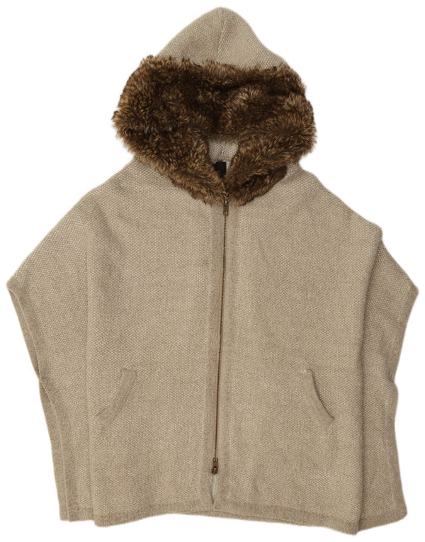 Maglione poncho con cappuccio da donna Zara UK 14 Grigio medio