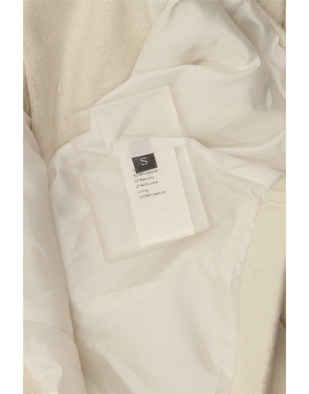 Vintage Bolero-jakke til kvinder UK 10 Small Off White Polyester