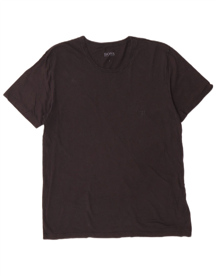 Hugo Boss Mens T-Shirt Top Large Black Cotton