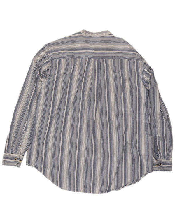 St. Bernard Mens Shirt XL Blue Striped Cotton