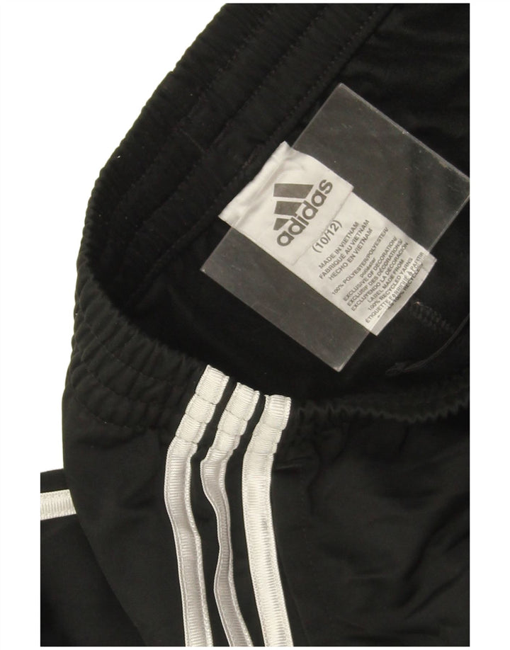 Adidas Boys Tracksuit Trousers Joggers 10-11 Years Medium Black Polyester