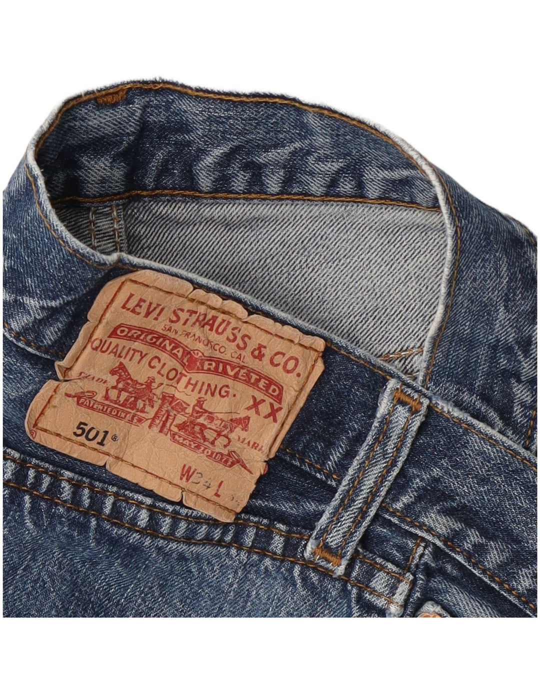 Męskie dżinsy Levi's 501 Straight W34 L30 Niebieskie