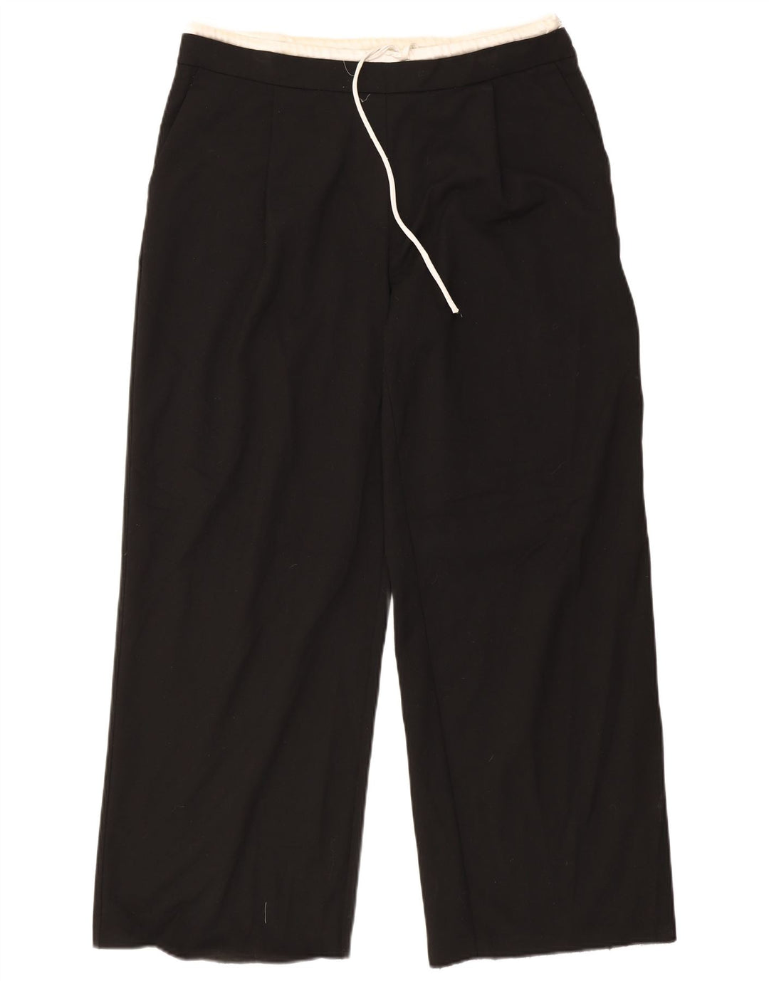 Zara Womens Straight Chino Trousers XL W32 L32 Black Polyester
