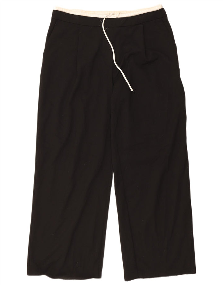 Zara Womens Straight Chino Trousers XL W32 L32 Black Polyester