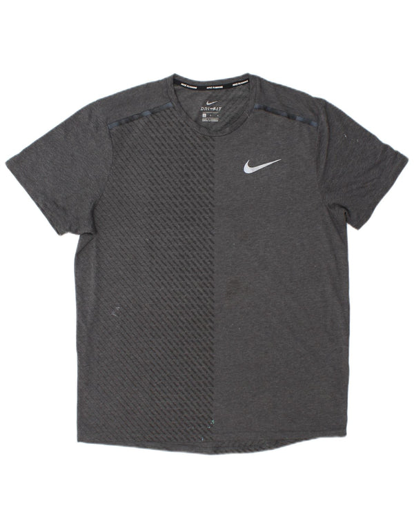 Nike Hommes Dri Fit T-Shirt Haut Large Gris Colorblock Polyester