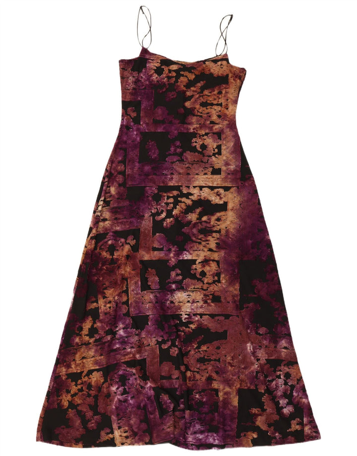 Desigual Abito lungo senza maniche da donna UK 8 Piccolo patchwork multicolore