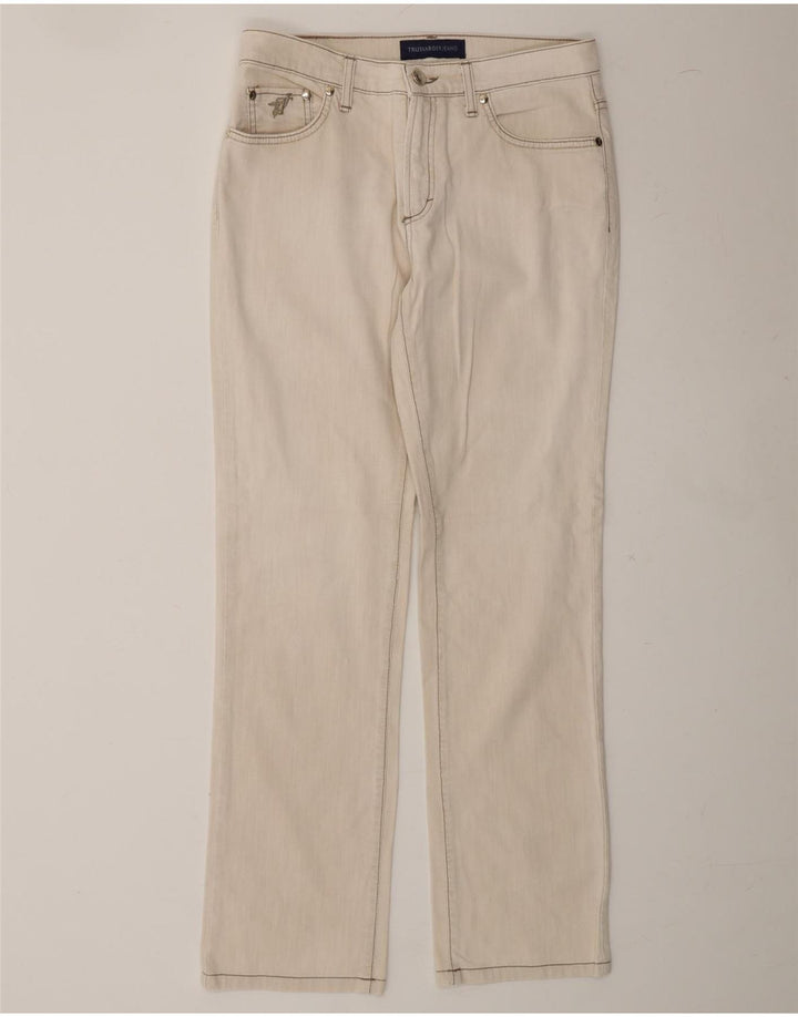 TRUSSARDI Womens Straight Jeans W27 L29 Off White Cotton Vintage Trussardi and Second-Hand Trussardi from Messina Hembry 
