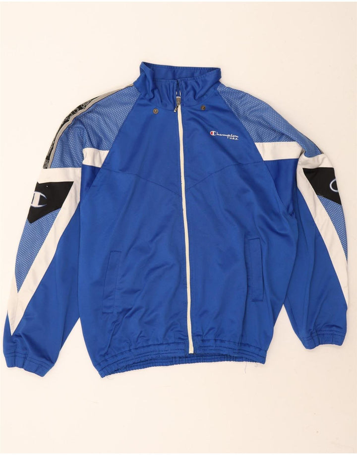Champion Mens Tracksuit Top Jacket XL Blue Colourblock Polyester