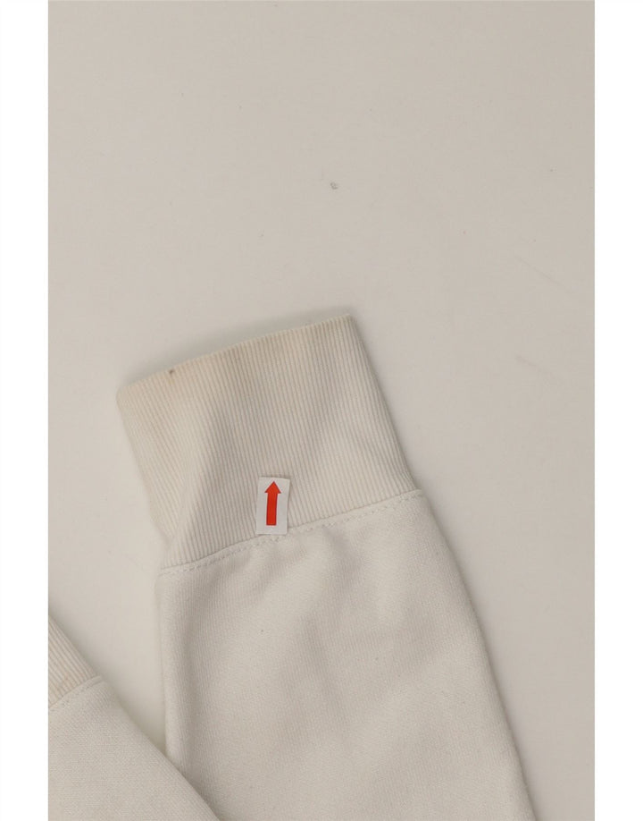CHAMPION Womens Graphic Hoodie Jumper UK 14 Medium White Vintage Champion and Second-Hand Champion from Messina Hembry 