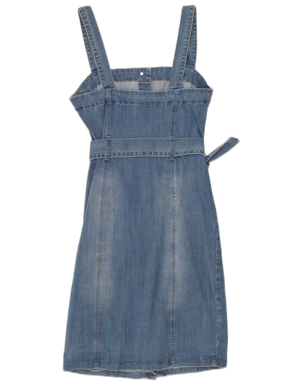 Lipsy Womens Denim Dress UK 12 Medium Blue Cotton