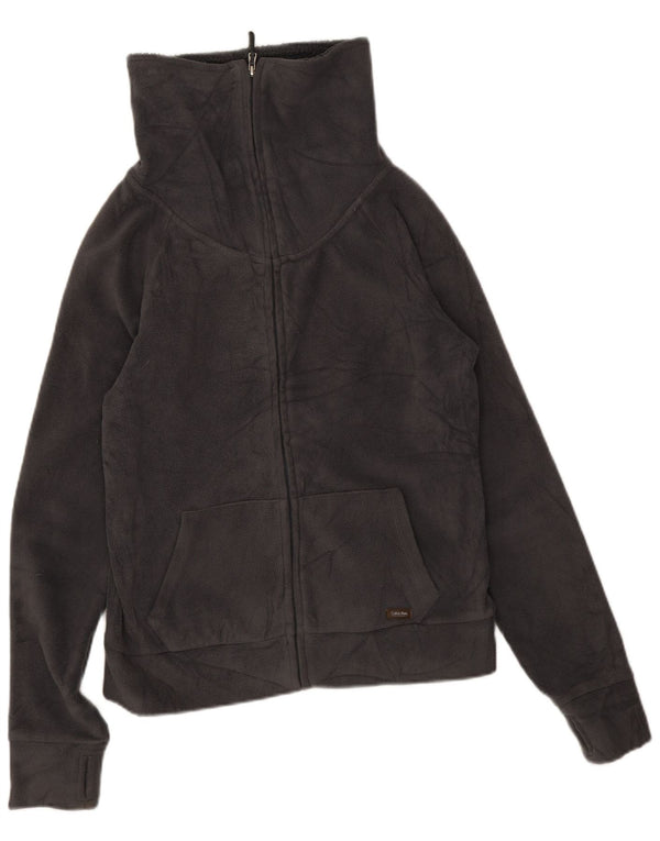 Calvin Klein Damen Fleecejacke UK 10 Small Grau Polyester