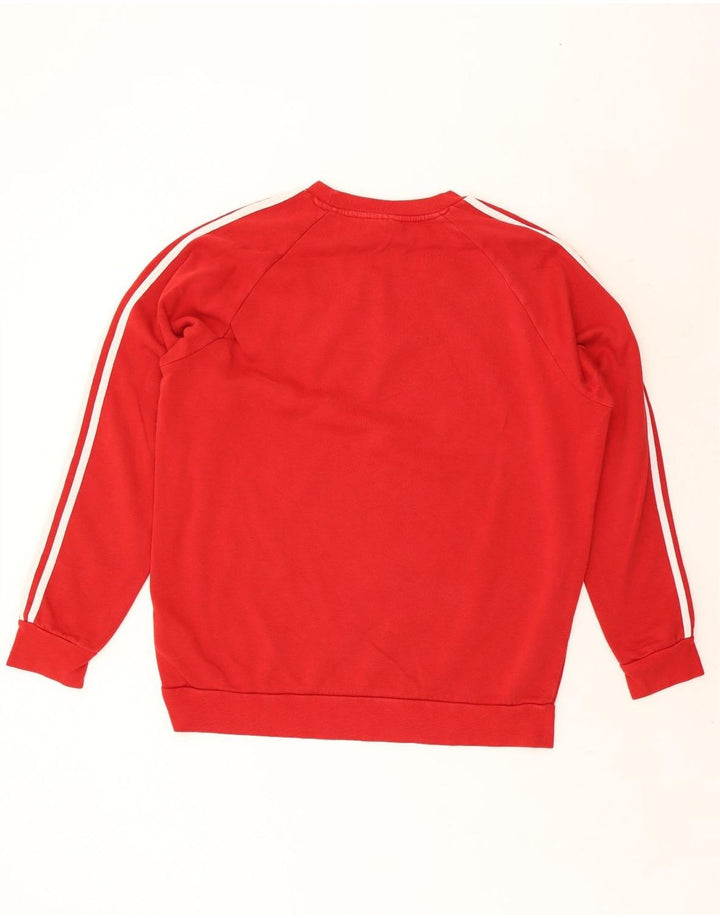 Adidas Mens Sweatshirt Jumper Large Red Cotton