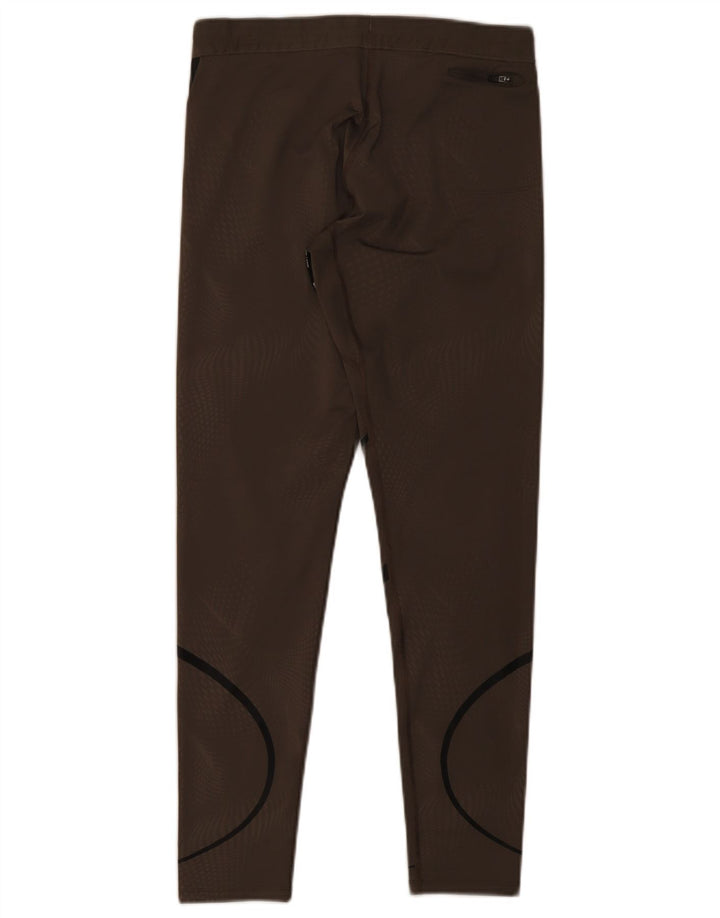 Leggings Nike Dri Fit da donna UK 12 Poliestere a righe marrone medio