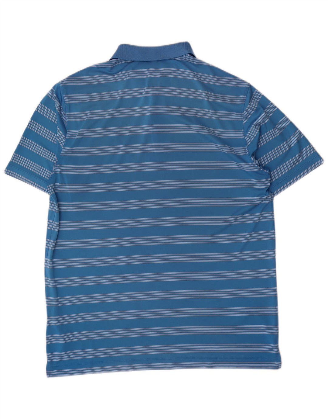 Nike Mens Polo Shirt XL Blue Striped Polyester