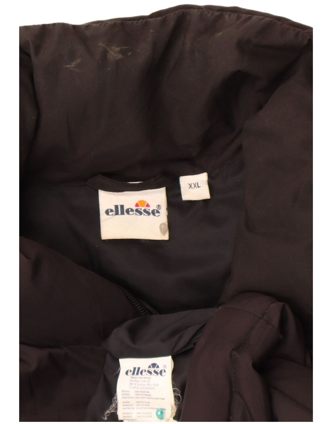 Ellesse Mens Padded Jacket UK 44 2XL Black Polyester
