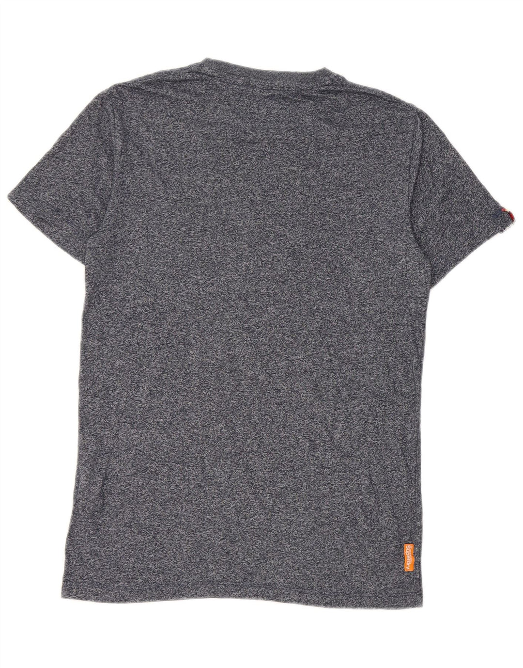 Superdry Mens T-Shirt Top Small Navy Blue Flecked Cotton