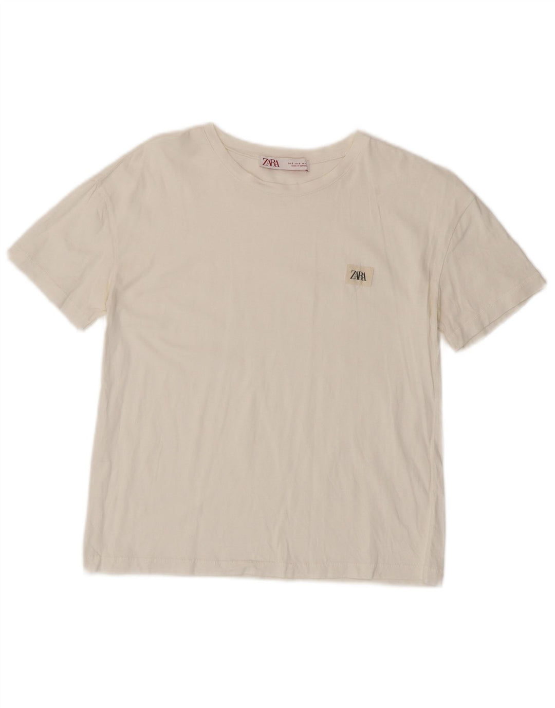 ZARA T-shirt top til kvinder UK 10 Small White
