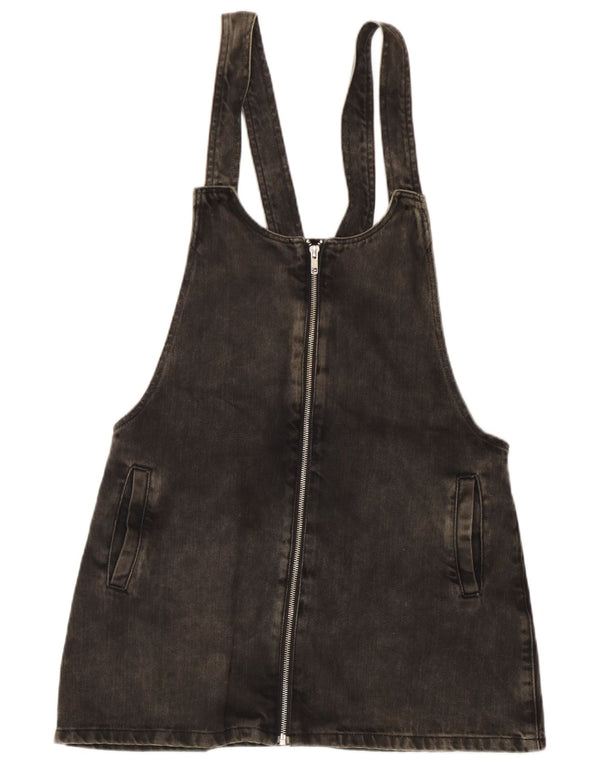 Abito salopette in denim mini Trafaluc da donna Zara UK 12 cotone nero medio