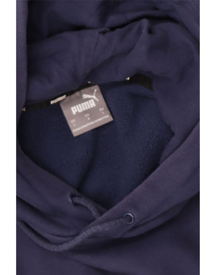 PUMA moletom com capuz masculino grande algodão azul marinho