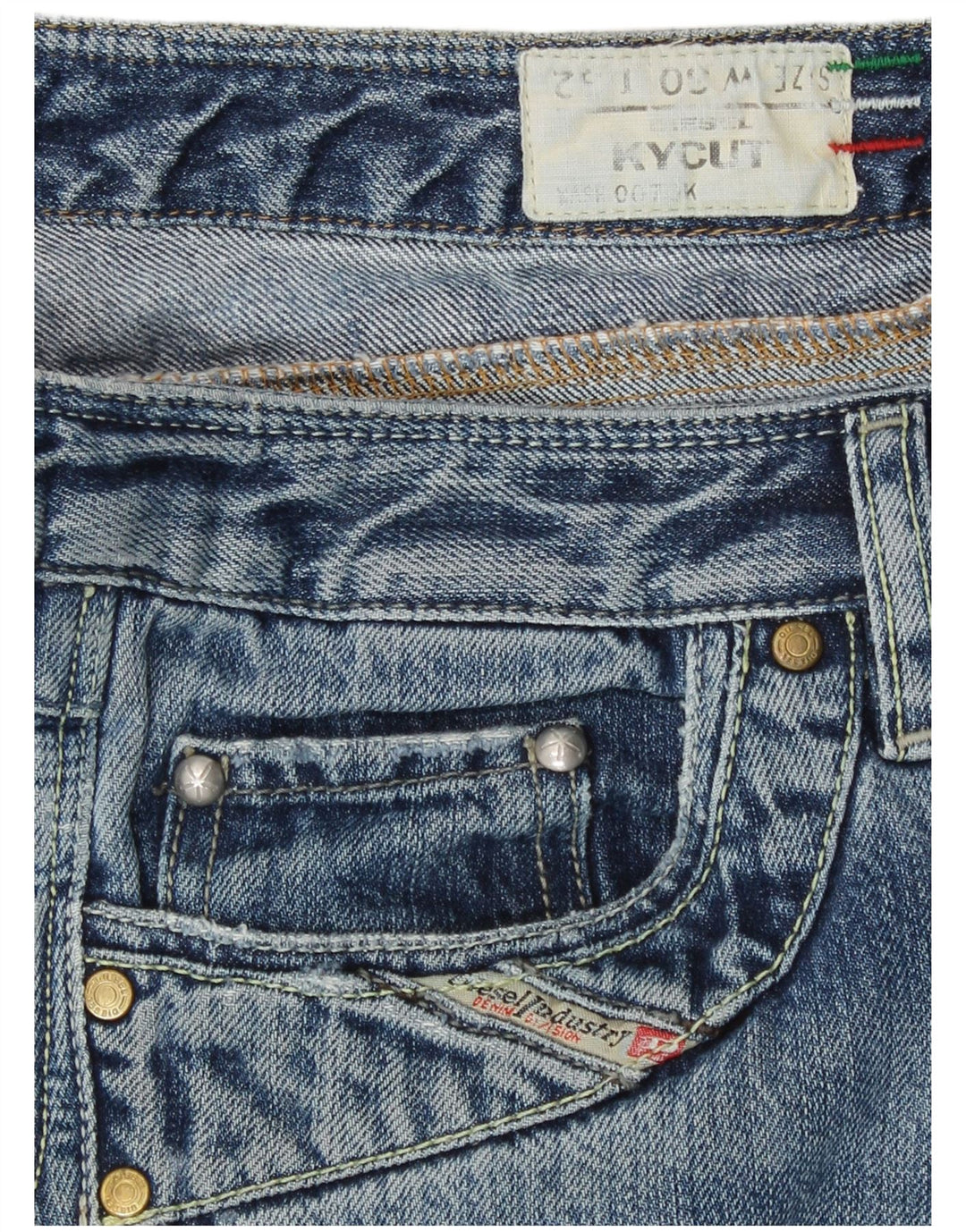 Diesel Womens Kycut Straight Jeans W30 L32 Blue Cotton