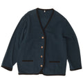 Maglione cardigan da donna vintage UK 12 lana blu navy media