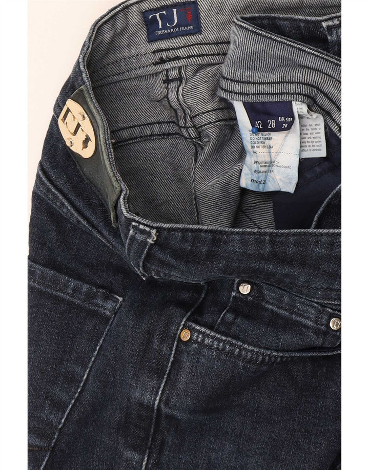 Trussardi Womens Slim Jeans W26 L28 Navy Blue Cotton