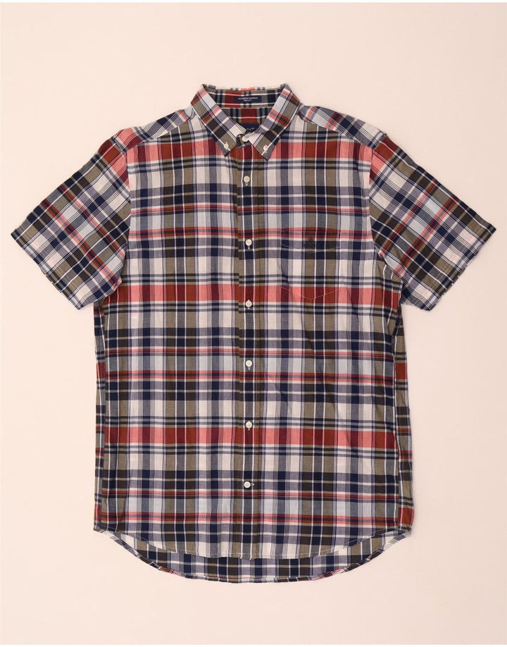 Gant Mens Short Sleeve Shirt Size 41/42 16 1/2 Large Multicoloured Check
