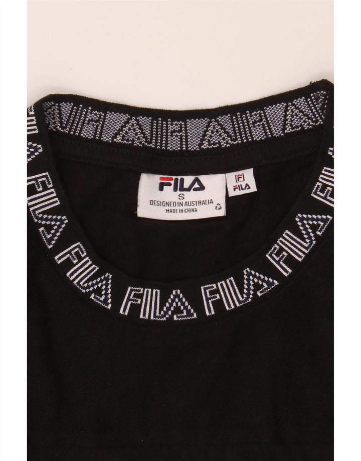 FILA Mens Graphic T-Shirt Top Small Black Cotton Vintage Fila and Second-Hand Fila from Messina Hembry 