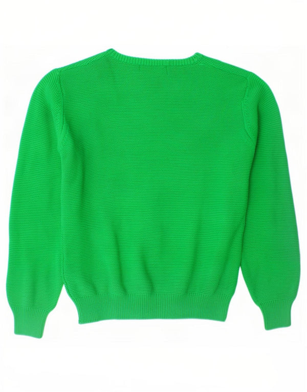 Harmont & Blaine Boys Boat Neck Jumper Sweater 7-8 Years Green Cotton