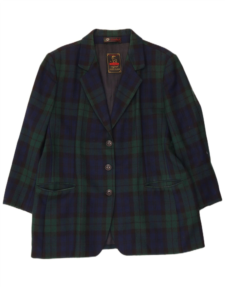 Steinbock Womens 3 Button Blazer Jacket UK 18 XL Navy Blue Check