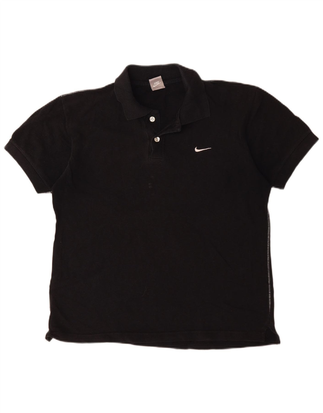 Nike Womens Polo Shirt UK 10/12 Medium Black Cotton