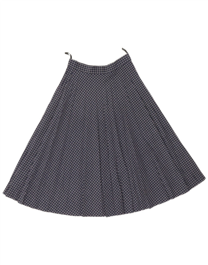 Vintage Womens A-Line Skirt W25 XS Navy Blue Check