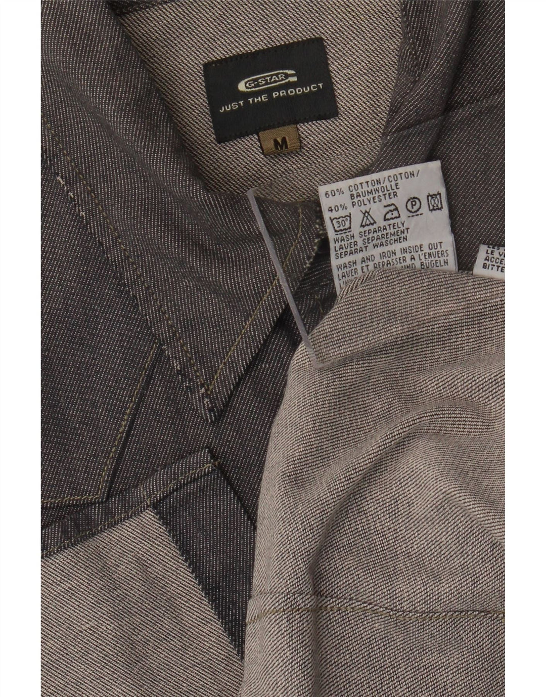 G-STAR Mens Shirt Medium Grey Cotton