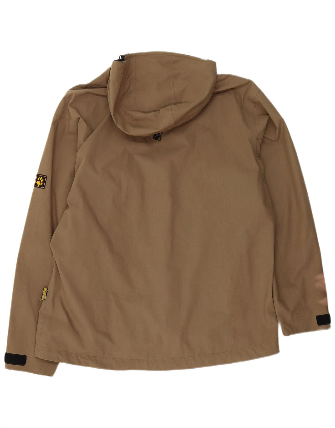 Jack Wolfskin Mens Hooded Rain Jacket UK 40 Large Beige Polyester