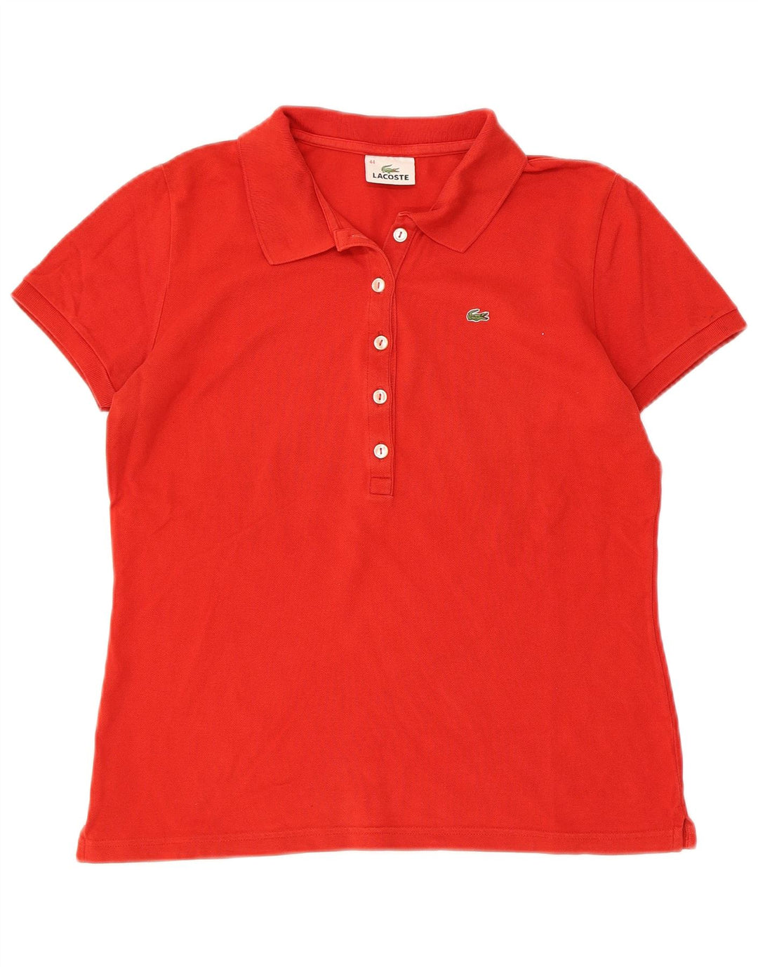 Lacoste Womens Polo Shirt Size 44 Large Red Cotton