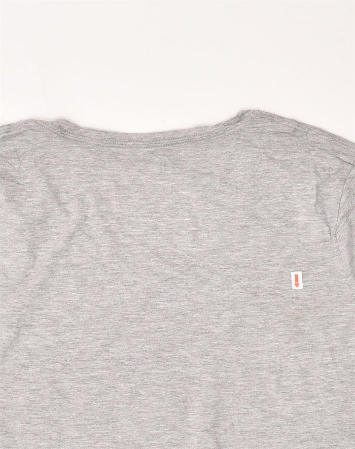 MAJESTIC Womens Graphic T-Shirt Top UK 16 Large Grey Cotton | Vintage Majestic | Thrift | Second-Hand Majestic | Used Clothing | Messina Hembry 