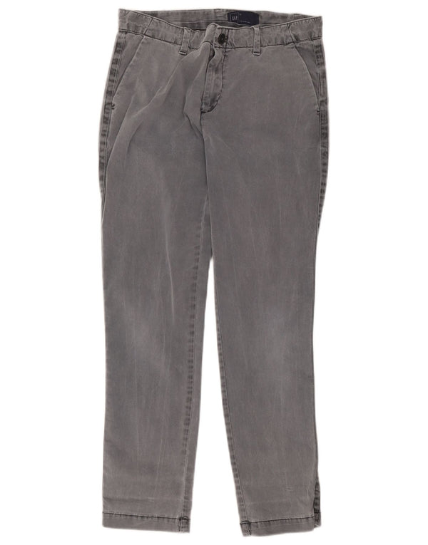 Gap Womens Straight Chino Trousers US 2 XS W28 L28 Grey Cotton