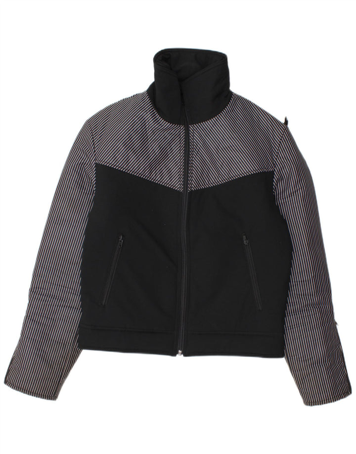 Giacca imbottita da uomo vintage UK 36 piccola in poliammide color block nero