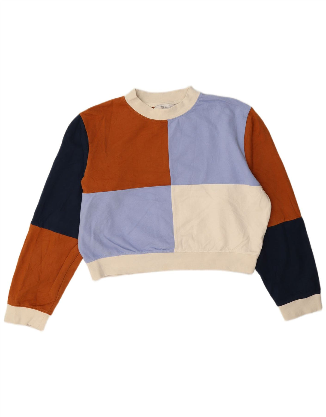 French Connection Womens Crop Sweatshirt Jumper UK 14 Medium Multicoloured
