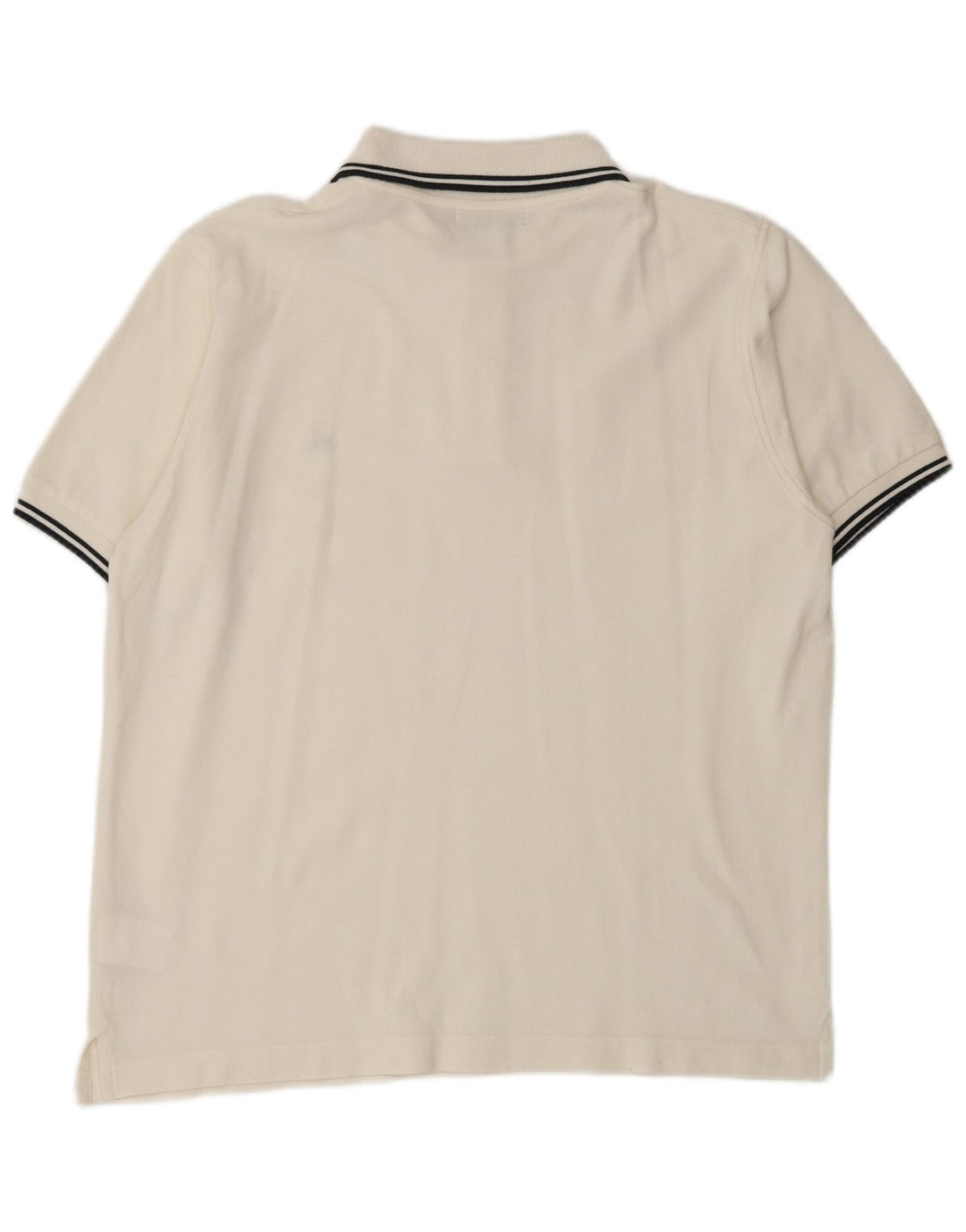 SEVENTY Mens Polo Shirt Medium Off White Cotton