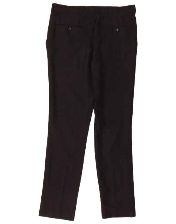 Marks & Spencer Mens Slim Chino Trousers W34 L33 Black Polyester