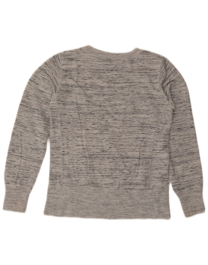 CHAMPION Womens Graphic Sweatshirt Jumper UK 10 Small Grey Flecked