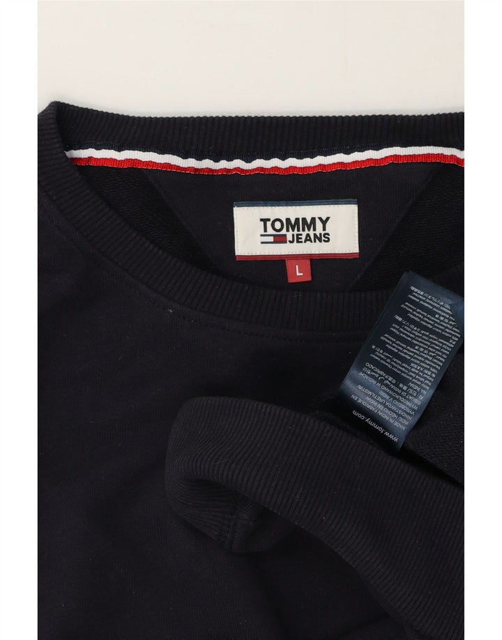 Tommy Hilfiger Mens Sweatshirt Jumper Large Navy Blue Cotton