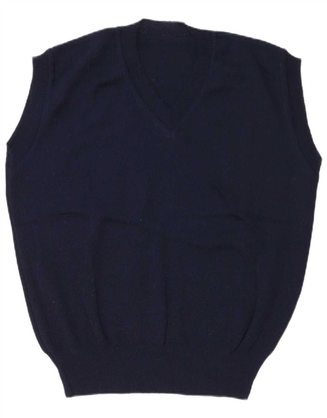 Vintage Mens Vest Tank Top EU 50 Medium Navy Blue Polyacrylic