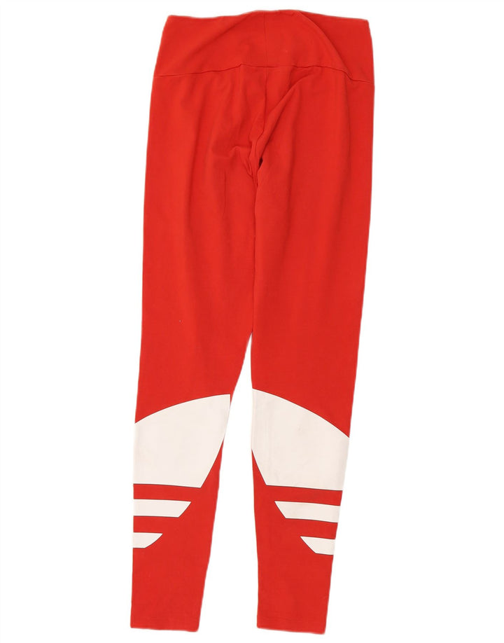 Adidas Womens Graphic Leggings UK 10 Small Red Cotton
